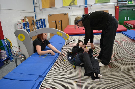 therapy rebound trampoline gymnastics hoist club disabled lifts dolphin basingstoke prunderground supplied helps users onto bc
